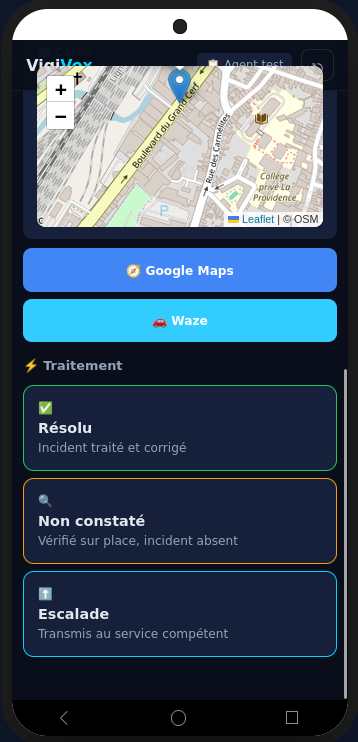 Liste des incidents